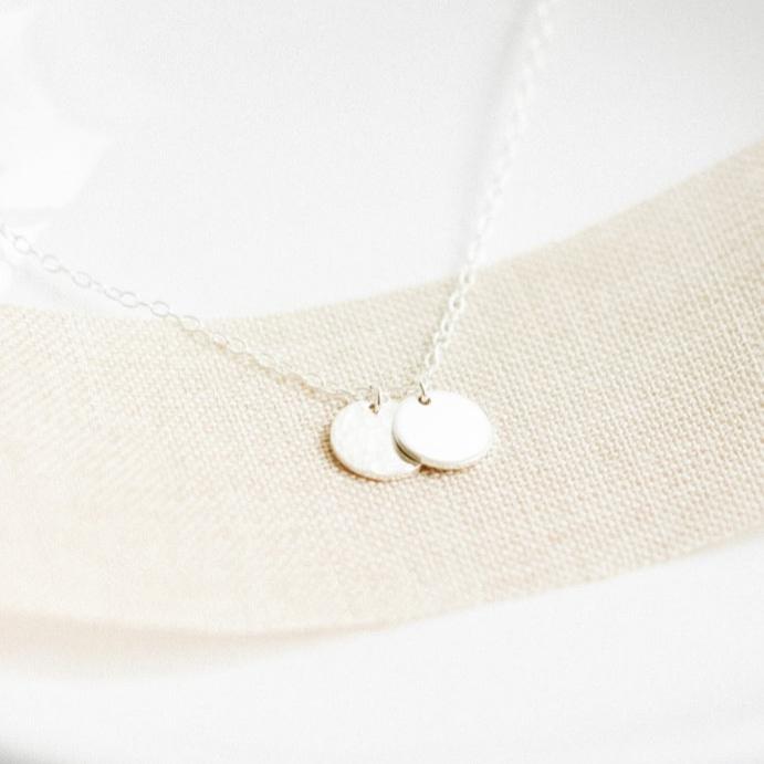 Silver Double Mini Disc Necklace