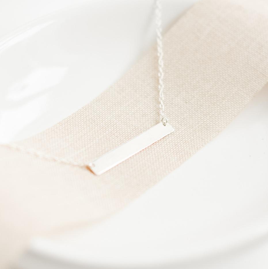 Sterling Silver Bar Necklace-necklace-January Eleven