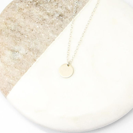 Personalised Silver Mini Disc Necklace-necklace-January Eleven