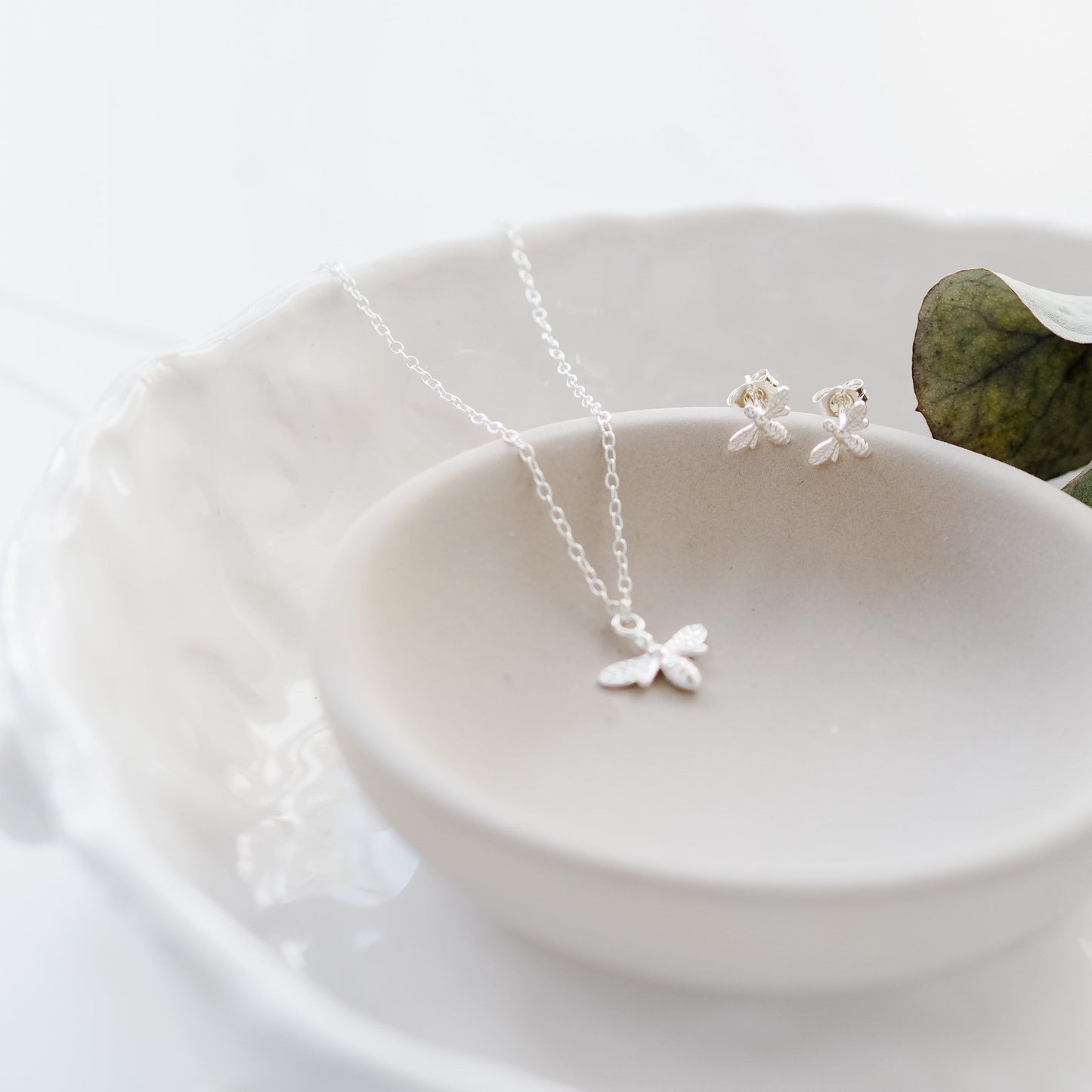 Sterling Silver Bee earrings-earrings-January Eleven