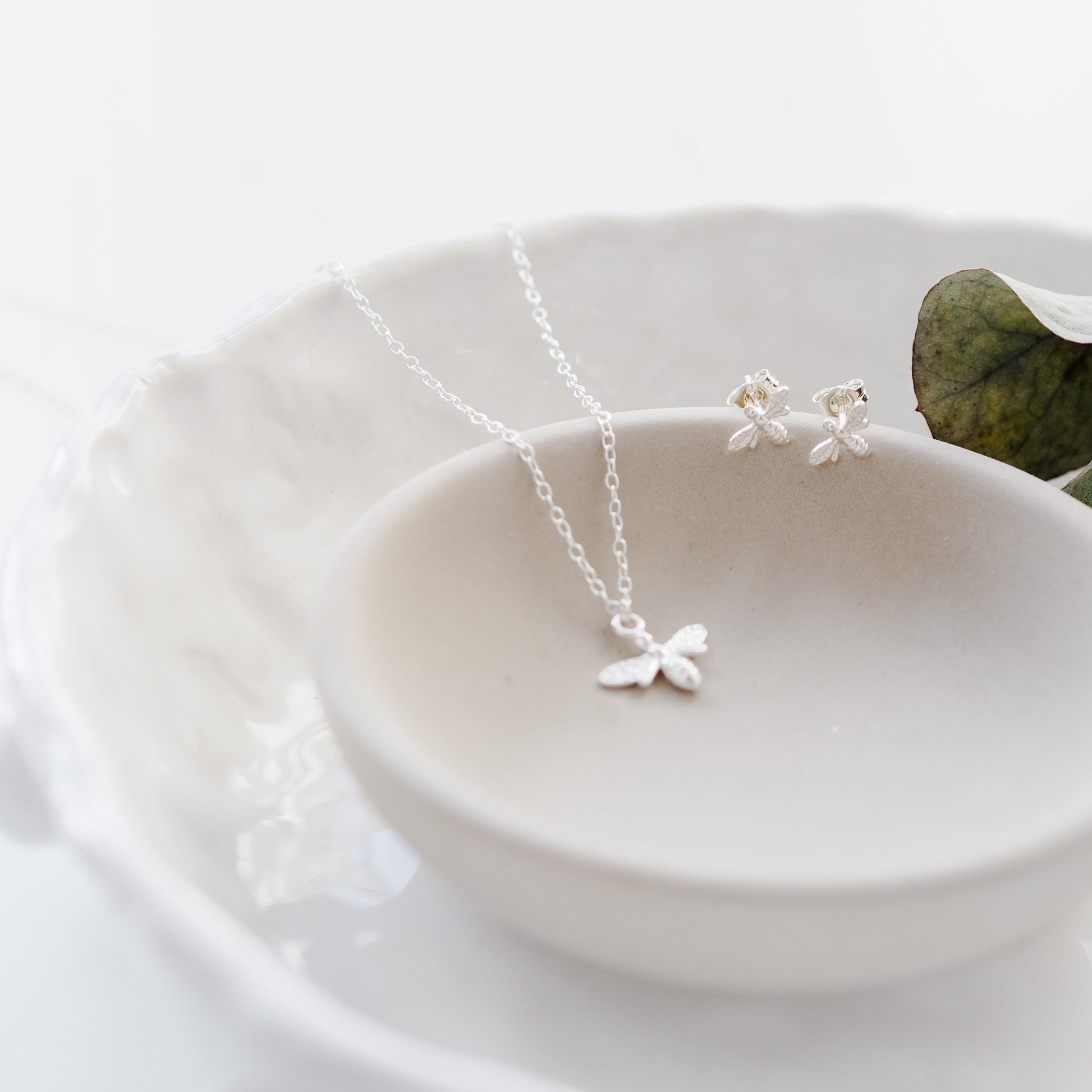 Sterling Silver Bee earrings-earrings-January Eleven