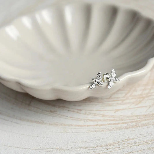 Sterling Silver Bee earrings-earrings-January Eleven