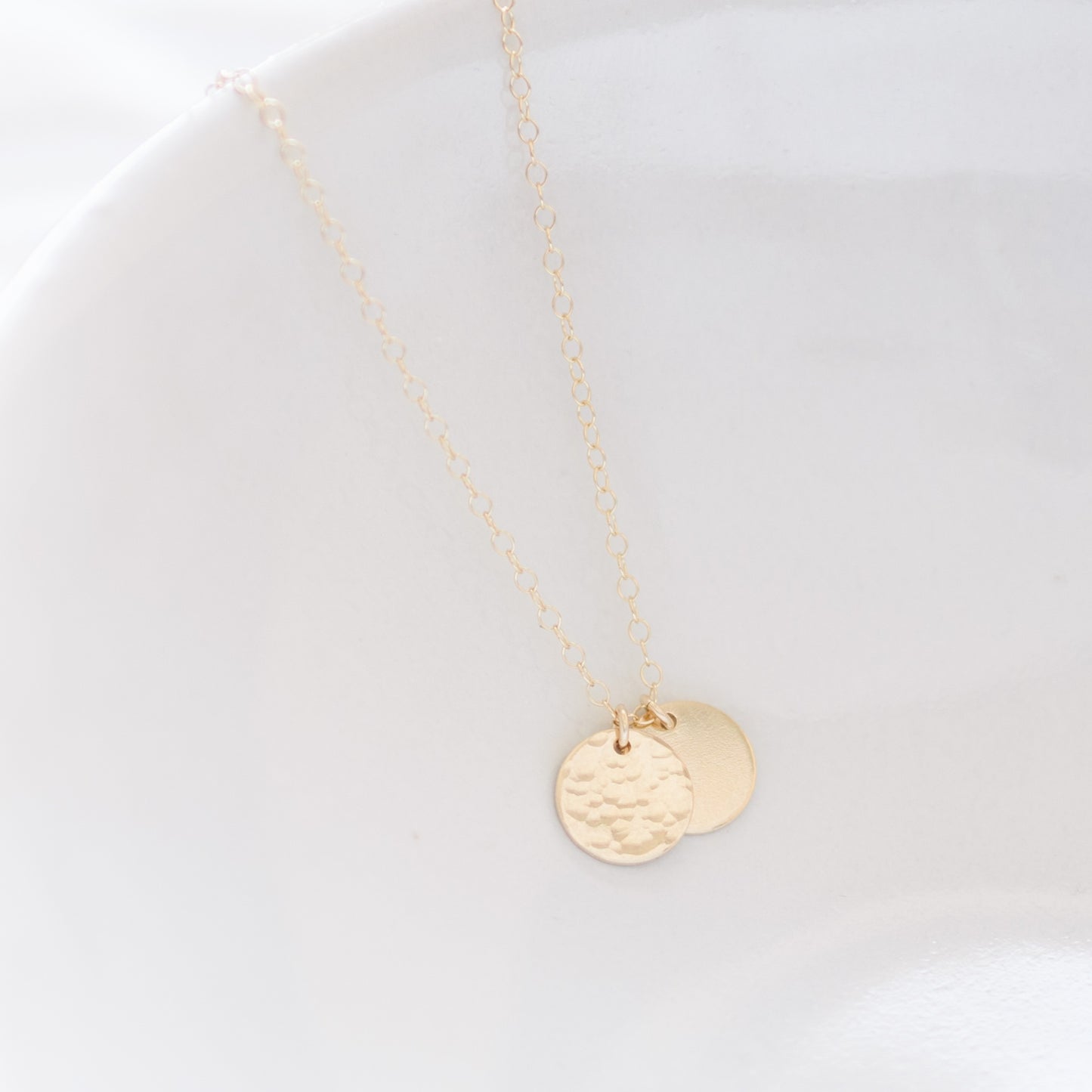 Gold Double Mini Disc necklace