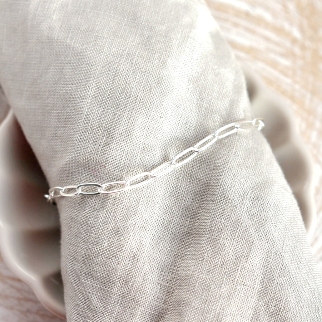 Drawn Cable Chain Bracelet in Sterling Silver
