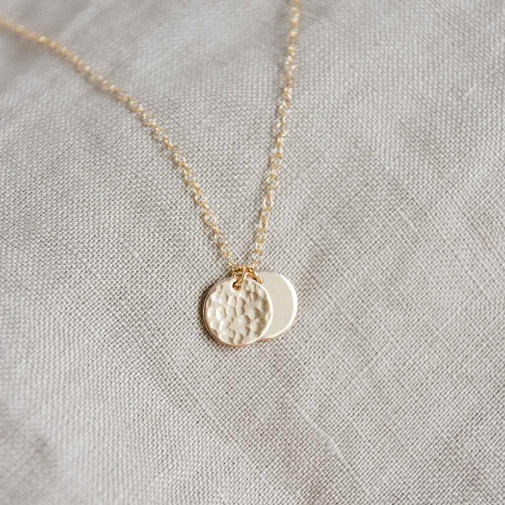 Gold Double Mini Disc necklace