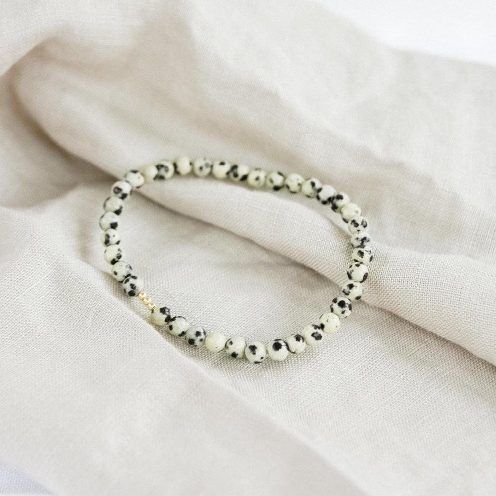Dalmatian Jasper Gemstone Bracelet-bracelet-January Eleven