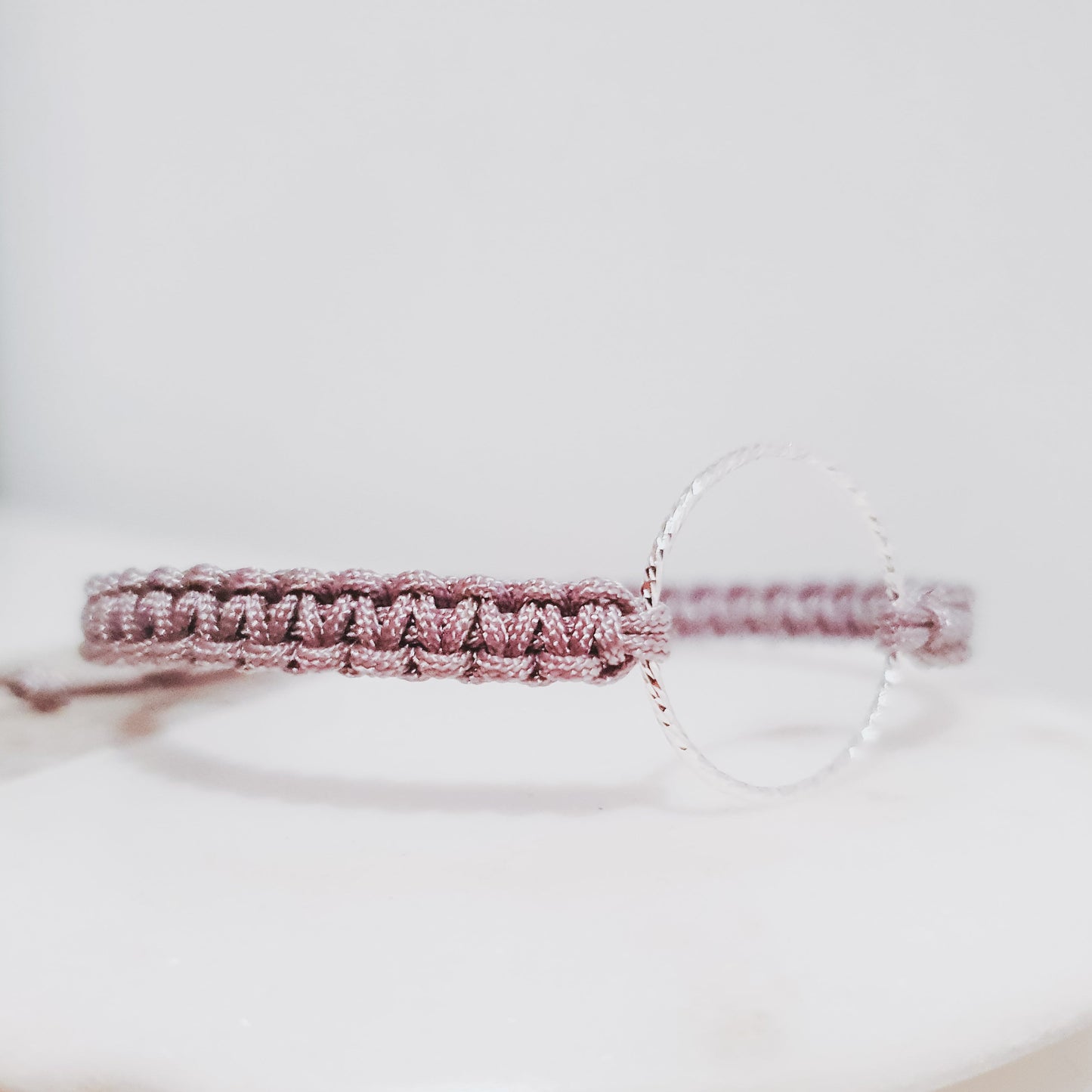 Grey Macrame Silver Ring Bracelet-bracelet-January Eleven