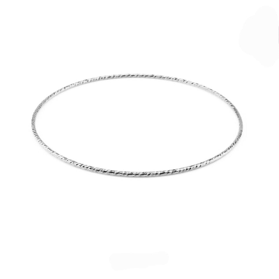 Sterling Silver Sparkle Bangle Bracelet-January Eleven