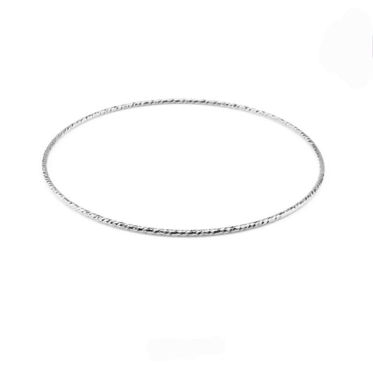 Sterling Silver Sparkle Bangle Bracelet-January Eleven