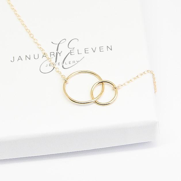 Gold Interlocking Ring Necklace-necklace-January Eleven