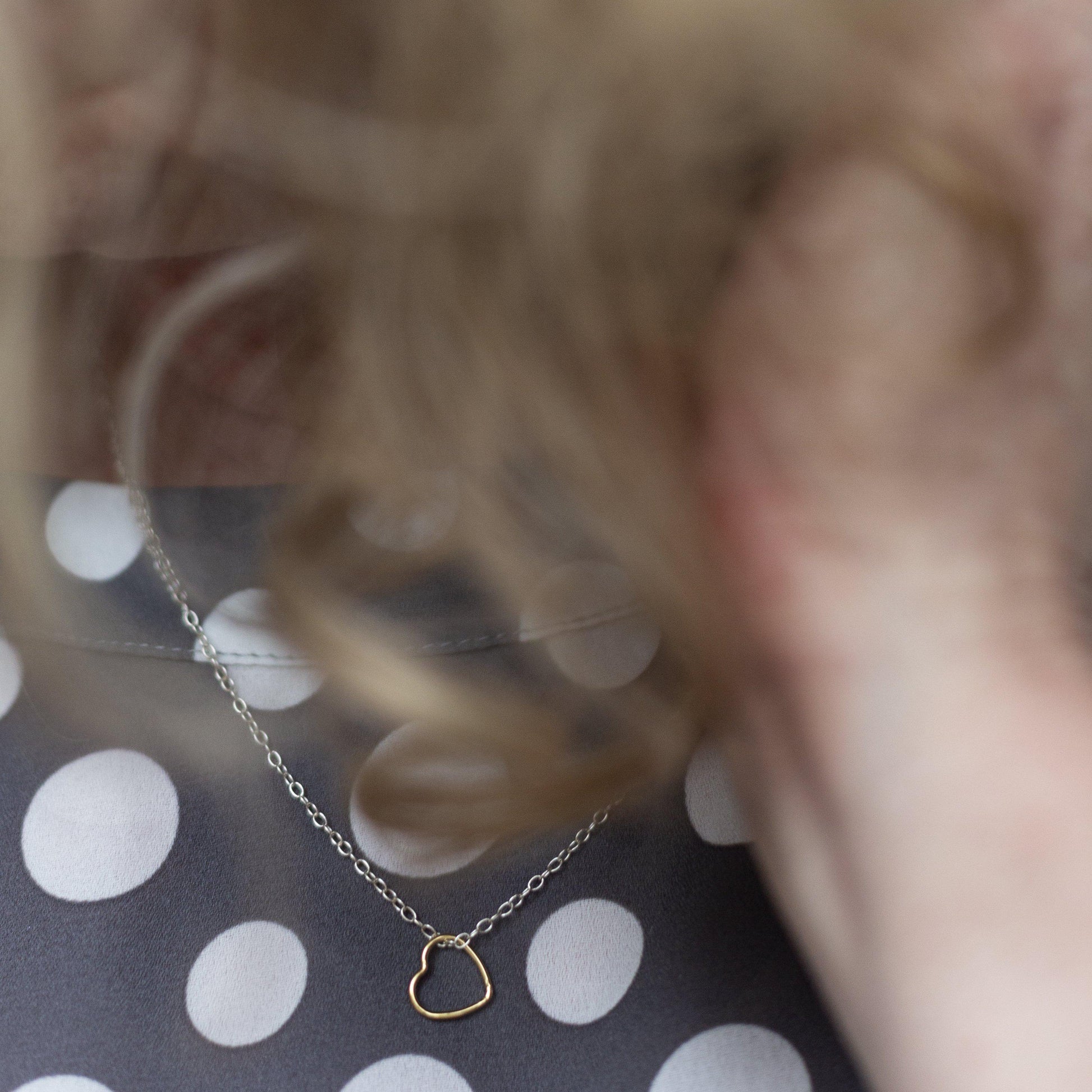 Rose Gold Open Heart Necklace-necklace-January Eleven