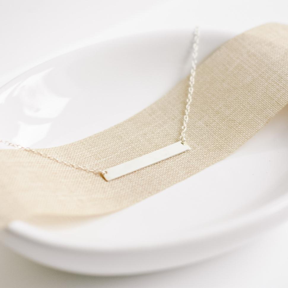 Sterling Silver Bar Necklace-necklace-January Eleven