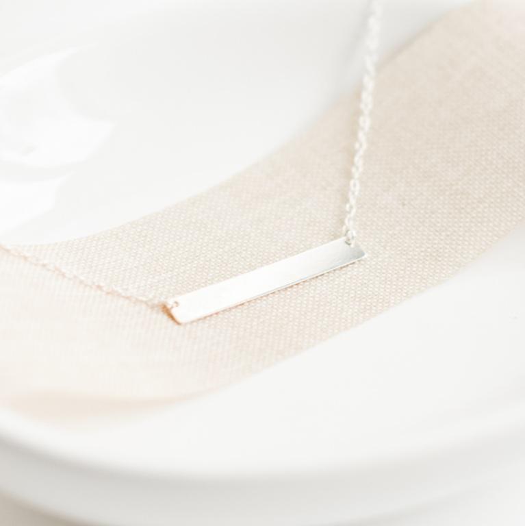 Sterling Silver Bar Necklace-necklace-January Eleven