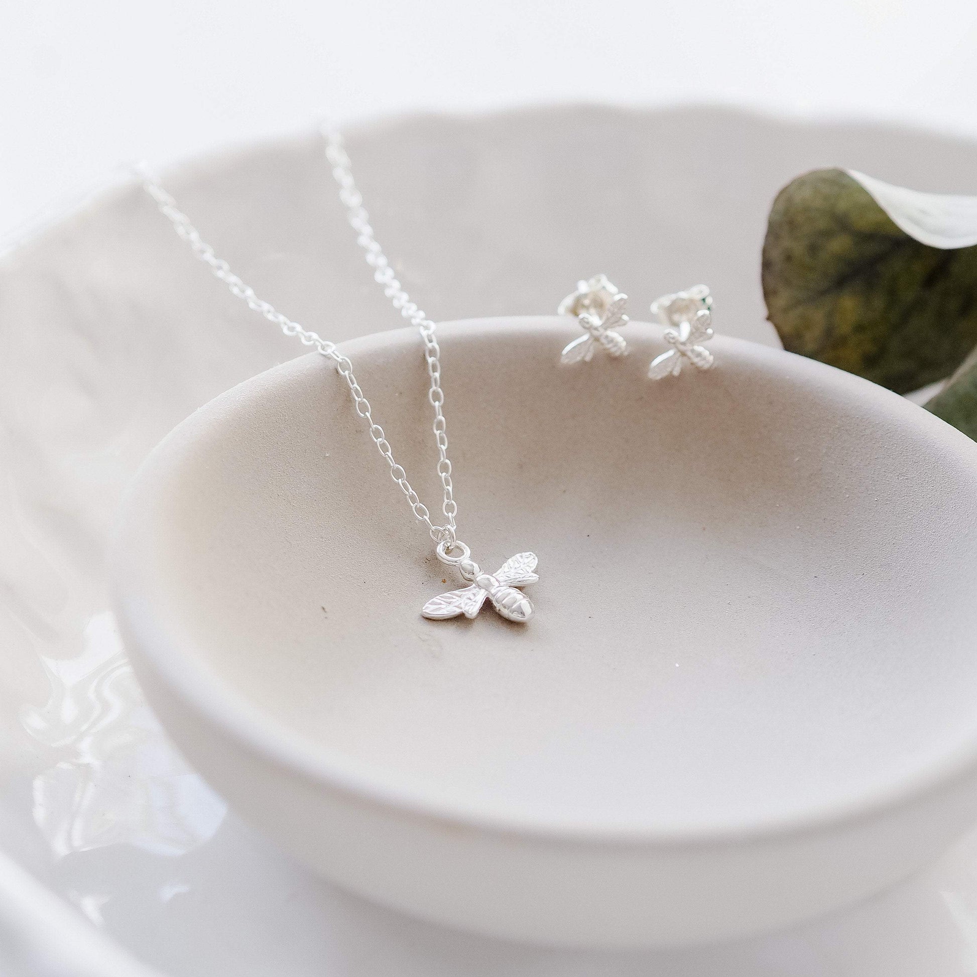 Sterling Silver Bee Necklace-necklace-January Eleven